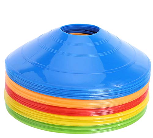 25 Pcs Pro Disc Cones - Training Cones Agility Soccer Cones with Carry Bag for Training, Soccer, Football, Basketball,Kids and Other Sports and Games(5 Colors)
