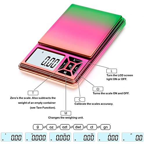 GRAM PRES Digital Pocket Scale 300g/0.01g Accuracy,Small Jewellery Coin Powder Scale Digital Gram and Oz with 50g Cal Weights,Digital Gram Scale - Image 5