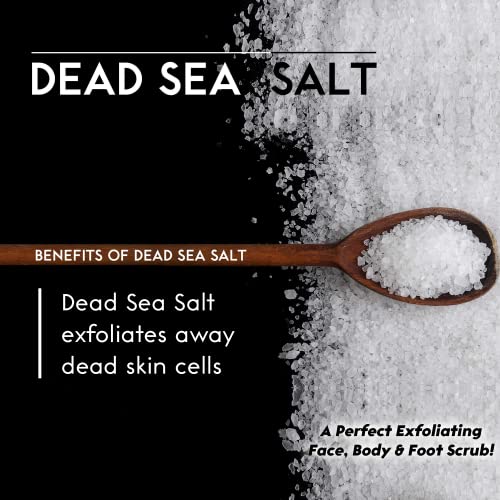 O Naturals Activated Charcoal Mens Body Scrub, Dead Sea Salt Scrub for Men, Anti-Aging Mens Skin Care, Charcoal Natural Body Exfoliating Scrub, Mens Face Scrub, Hand scrub & Body Polish 18oz - Image 4